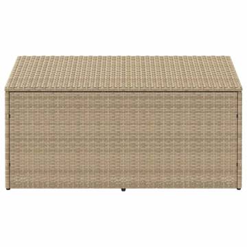 Durable Beige Garden Storage Box | 110x50x58 cm Poly Rattan