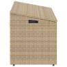 Durable Beige Garden Storage Box | 110x50x58 cm Poly Rattan