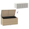 Durable Beige Garden Storage Box | 110x50x58 cm Poly Rattan