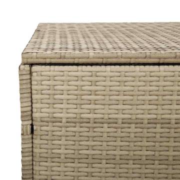 Durable Beige Garden Storage Box | 110x50x58 cm Poly Rattan