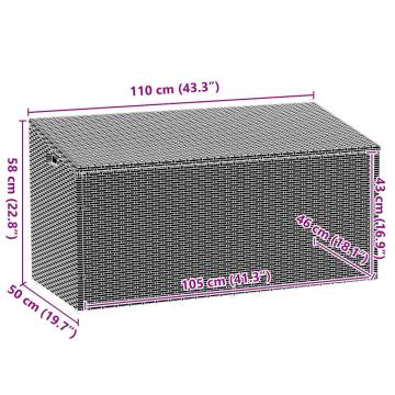 Durable Beige Garden Storage Box | 110x50x58 cm Poly Rattan