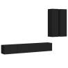 4 Piece TV Cabinet Set - Black Engineered Wood | HipoMarket