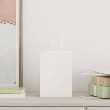 250 White Paper Bags with Handles | Eco-Friendly Packaging