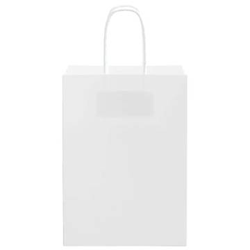 250 White Paper Bags with Handles | Eco-Friendly Packaging