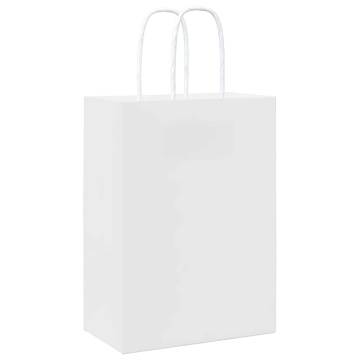 250 White Paper Bags with Handles | Eco-Friendly Packaging