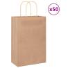  Paper Bags 50 pcs with Handles Brown 21x11x31 cm Colour brown Size 22 x 11 x 31 cm Quantity in Package 50 