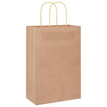 Sustainable Brown Paper Bags 50 pcs with Handles | HipoMarket