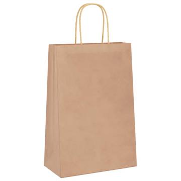 Sustainable Brown Paper Bags 50 pcs with Handles | HipoMarket