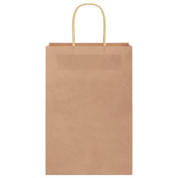 Sustainable Brown Paper Bags 50 pcs with Handles | HipoMarket