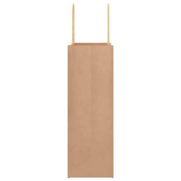 Sustainable Brown Paper Bags 50 pcs with Handles | HipoMarket