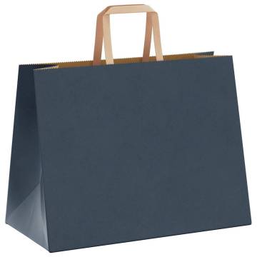 Durable Blue Paper Bags with Handles - 250 pcs | HipoMarket