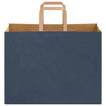 Durable Blue Paper Bags with Handles - 250 pcs | HipoMarket