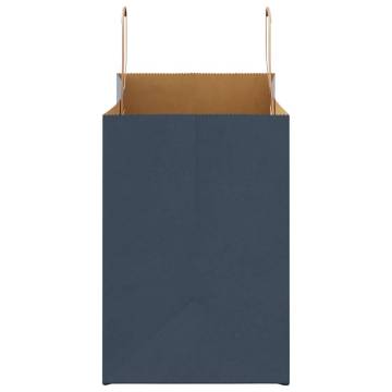 Durable Blue Paper Bags with Handles - 250 pcs | HipoMarket