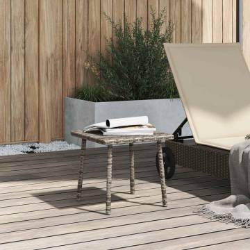 Garden Coffee Table Rectangular Grey - Durable Poly Rattan