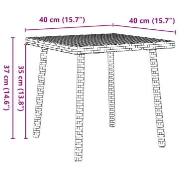 Garden Coffee Table Rectangular Grey - Durable Poly Rattan