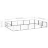 Dog Kennel Black 15 m² Steel - Durable Outdoor Enclosure