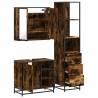 3 Piece Bathroom Furniture Set in Smoked Oak | Hipo Market