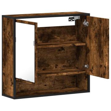 Bathroom Mirror Cabinet Smoked Oak 65x20x60 cm - Stylish & Durable