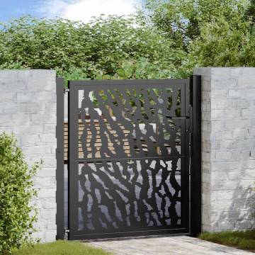 Garden Gate Black 105x105 cm Steel Trace Design - Hipomarket