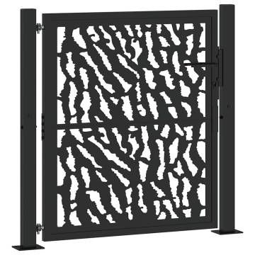 Garden Gate Black 105x105 cm Steel Trace Design - Hipomarket