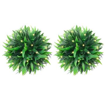 Artificial Boxwood Balls with LED Lights - 2 pcs Green 30 cm