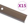 L-Shape Stair Nosings (15 pcs) - Aluminium, Brown, 134 cm