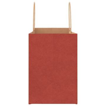 Red Paper Bags with Handles - 250 pcs | Eco-Friendly Packaging