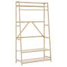 Bamboo Clothes Rack with Shelves - Natural Storage Solution