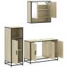 3 Piece Bathroom Furniture Set - Sonoma Oak Engineered Wood