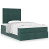  Ottoman Bed with Mattresses Dark Green 120x200cm Velvet Colour dark green Size 120 x 200 cm Model block with squares 