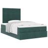 Dark Green Ottoman Bed with Mattresses 120x200cm - Velvet Comfort