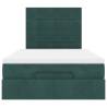 Dark Green Ottoman Bed with Mattresses 120x200cm - Velvet Comfort