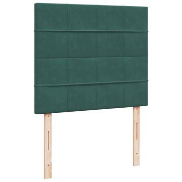 Dark Green Ottoman Bed with Mattresses 120x200cm - Velvet Comfort