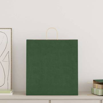 Buy 50 Green Paper Bags with Handles | Eco-Friendly Packaging