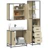  3 Piece Bathroom Furniture Set Sonoma Oak Engineered Wood Colour sonoma oak Number of 1 