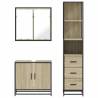 3 Piece Bathroom Furniture Set - Sonoma Oak Engineered Wood