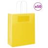  Paper Bags 50 pcs with Handles Yellow 18x8x22 cm Colour yellow Size 18 x 8 x 22 cm Quantity in Package 50 