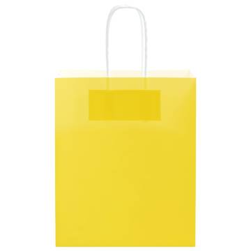 Yellow Paper Bags with Handles - 50 pcs | Eco-Friendly Option