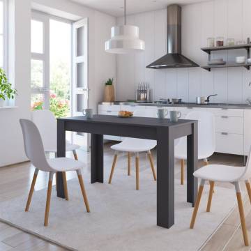 High Gloss Grey Dining Table - 120x60 cm | Hipomarket