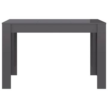 High Gloss Grey Dining Table - 120x60 cm | Hipomarket