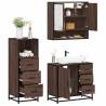  3 Piece Bathroom Furniture Set Brown Oak Engineered Wood Colour brown oak Number of 1 