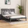 Bed Frame Grey Solid Wood 160x200 cm Colour grey Size 160 x 200 cm 