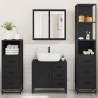 4 Piece Black Engineered Wood Bathroom Furniture Set