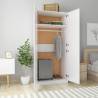 High Gloss White Wardrobe - 90x52x200 cm Engineered Wood