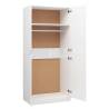 High Gloss White Wardrobe - 90x52x200 cm Engineered Wood