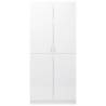 High Gloss White Wardrobe - 90x52x200 cm Engineered Wood