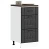  Kitchen Base Cabinet Lucca Black Engineered Wood Colour black Quantity in Package 1 Model 1x bottom cabinet (3 drawers) 40 cm Number of 