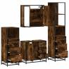 4 Piece Bathroom Furniture Set - Smoked Oak - HipoMarket