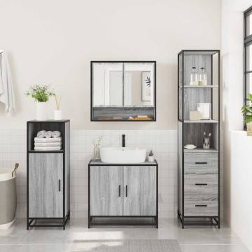 3 Piece Grey Sonoma Bathroom Furniture Set | Durable & Stylish