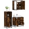  3 Piece Bathroom Furniture Set Smoked Oak Engineered Wood Colour smoked oak Number of 1 